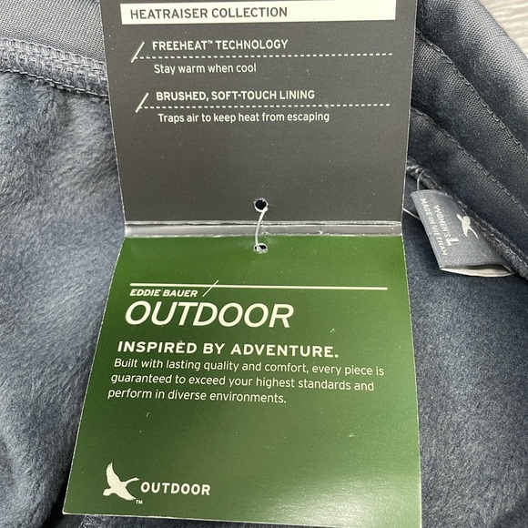 NWT Eddie Bauer Freeheat Heatraiser Fleece Lined Elastic Waist Pants Cinder L - Picture 15 of 16